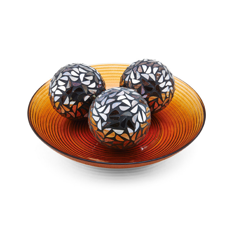 Bloomsbury Market Lona 3 Piece Mosaic Orb And Decorative Bowl Set