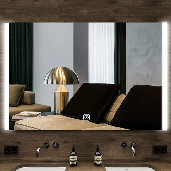 Orren Ellis Greenville Led Modern Frameless Lighted Vanity