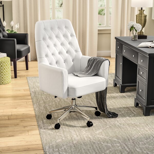 Broadwell Village Traditional Tufted Swivel High-Back Executive Chair by Alcott Hill