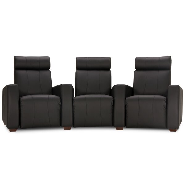 Leather Home Theater Sofa (Row Of 3) By Latitude Run