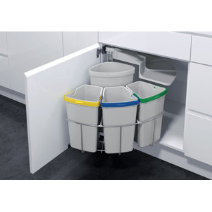 Pull Out Under Counter Residential Trash Cans You Ll Love Wayfair Oeko 4 Piece Pull Out Trash Can