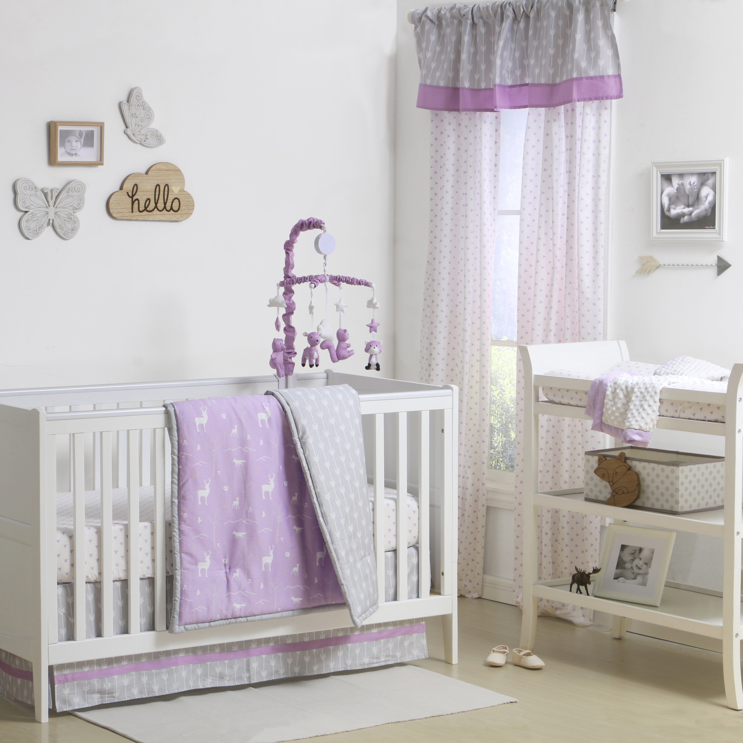 The Peanut Shell Hello Deer 4 Piece Crib Bedding Set Wayfair