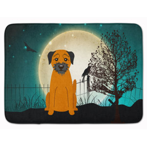 Halloween Scary Border Terrier Memory Foam Bath Rug