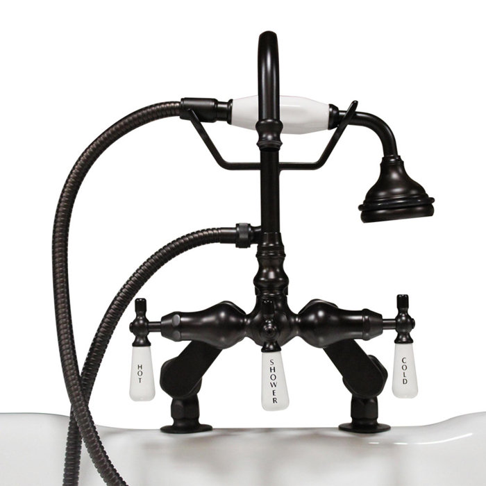 Cambridge Plumbing Triple Handle Deck Mount Clawfoot Tub Faucet