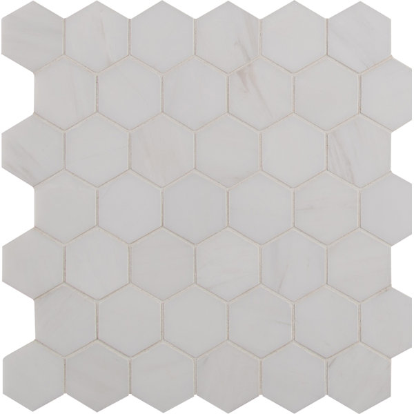 Bianco Dolomite 2 x 2 Marble Mosaic Tile in White by MSI
