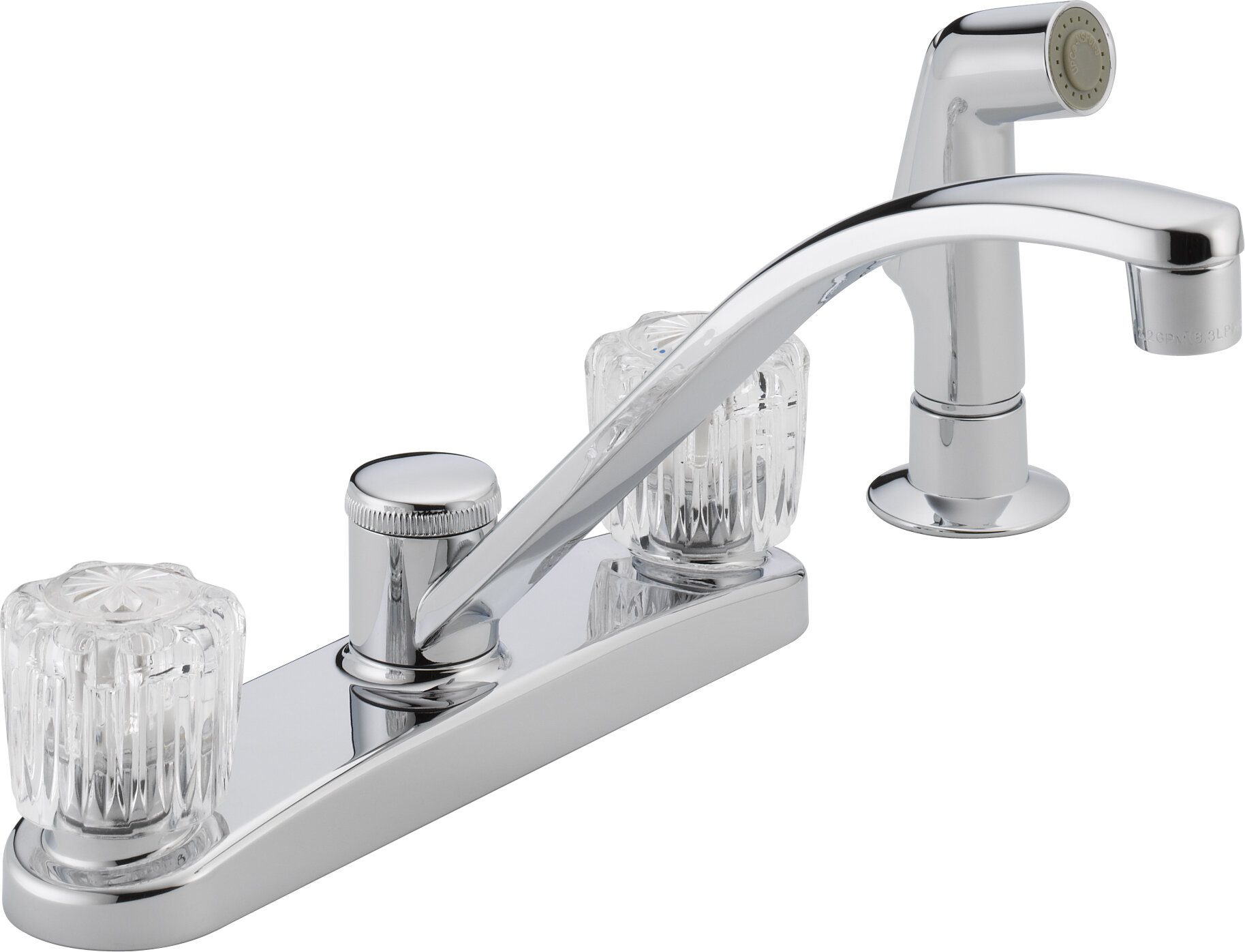 Peerless Faucets Double Handle Kitchen Faucet With Side Spray