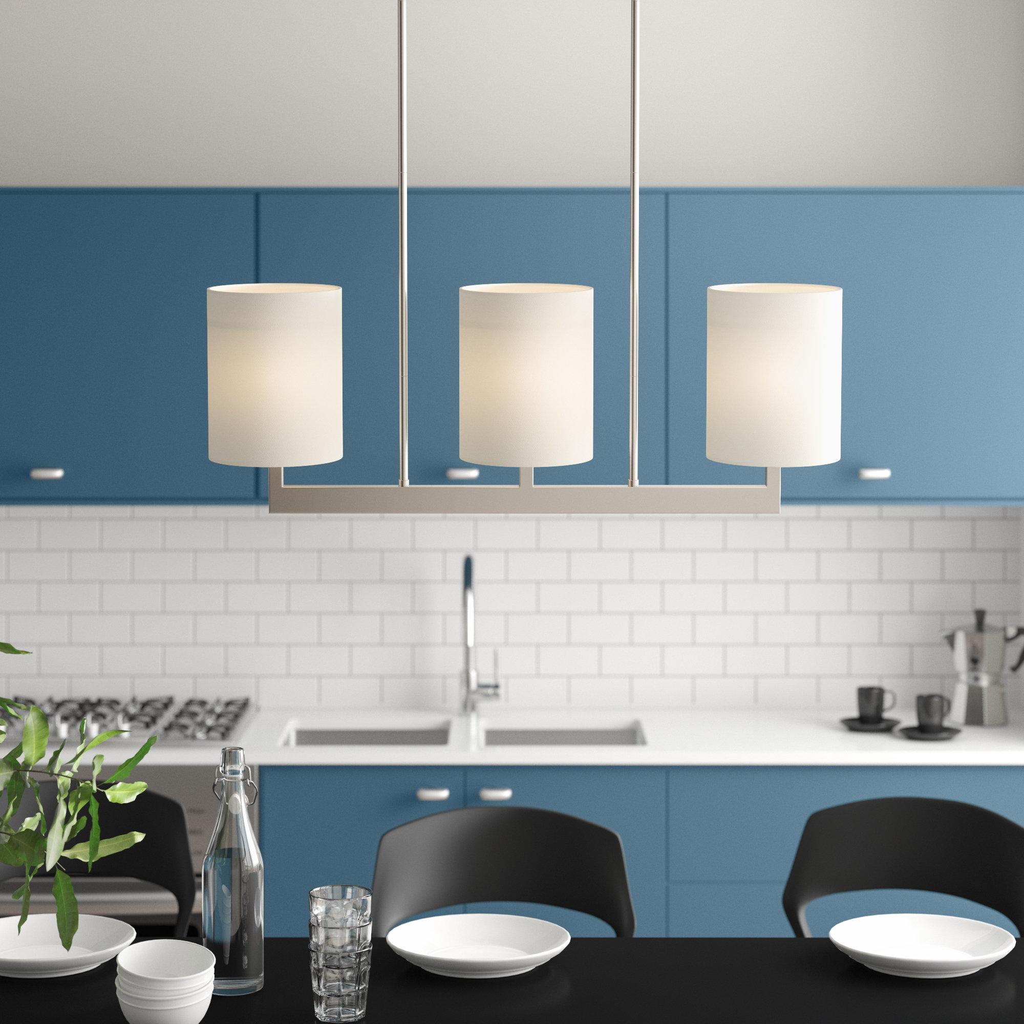 Zipcode Design Mai 3 Light Kitchen Island Linear Pendant Wayfair