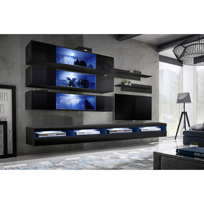 Linton Wall Mounted Floating Entertainment Center For Tvs Up To 90 Linton Wall Mounted Floating Entertainment Center For Tvs Up To 90