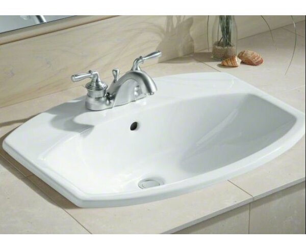 Cimarron Ceramic Rectangular Drop-In Bathroom Sink with Overflow by Kohler