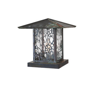 Seneca Lotus Leaf and Dragonfly 1-Light Pier Mount Light
