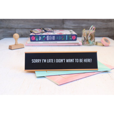 Personalized Desk Plate Office Sign Stamp Out Inc Holder Color Gold Holder Sign Color Black Sign