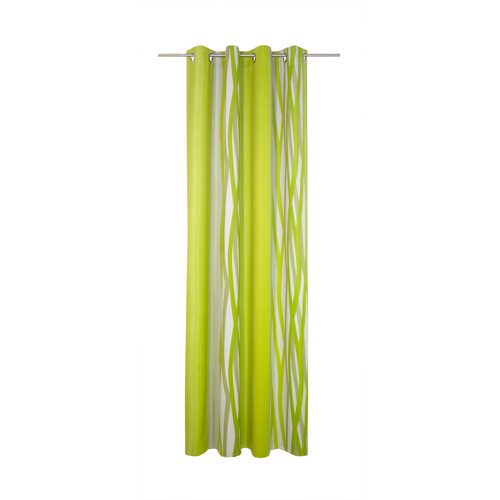 Brecken Eyelet Blackout Thermal Single Curtain Corrigan Studio Colour: Green, Size: 245cm H x 145cm W