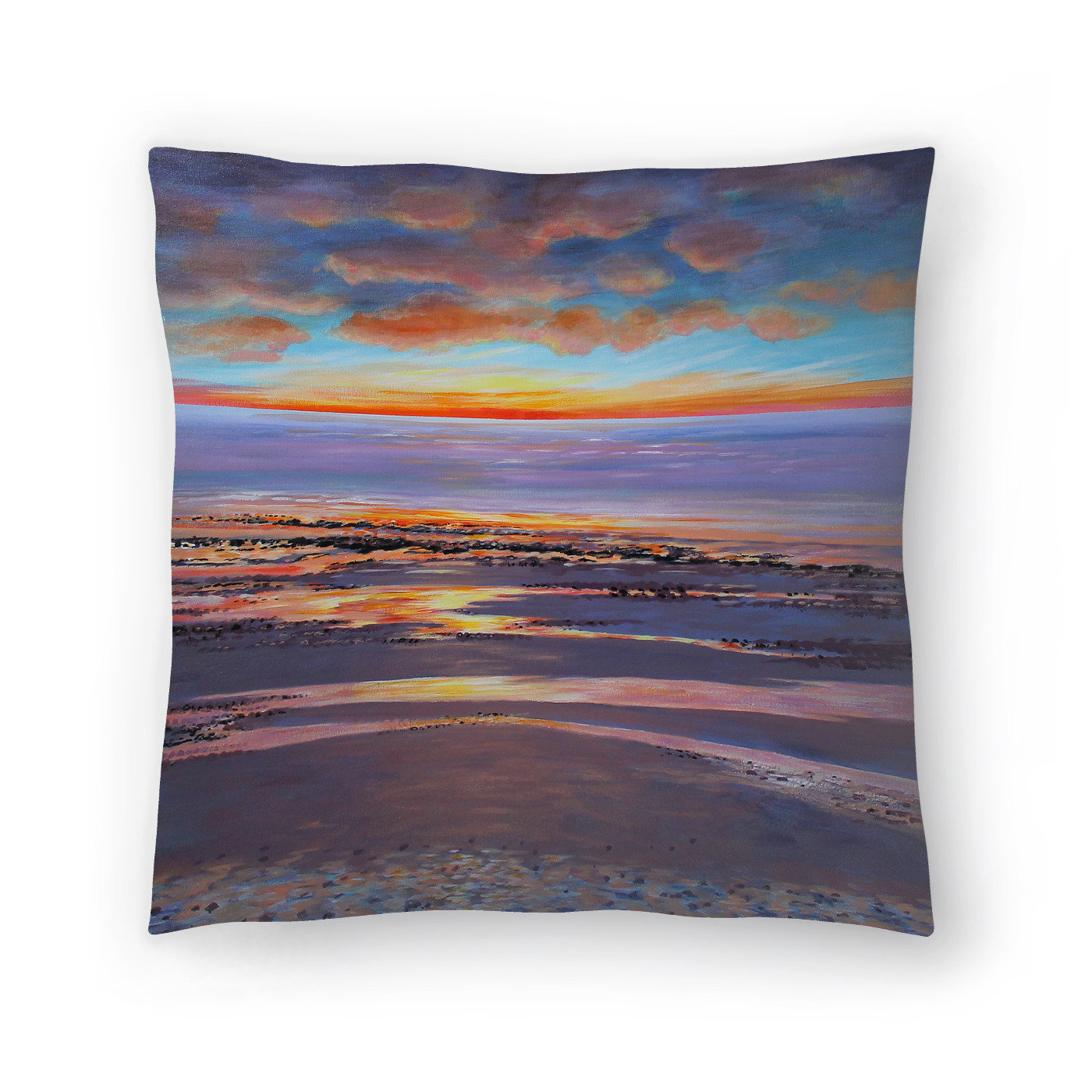 East Urban Home Sunset Beach Glow Throw Pillow Wayfair