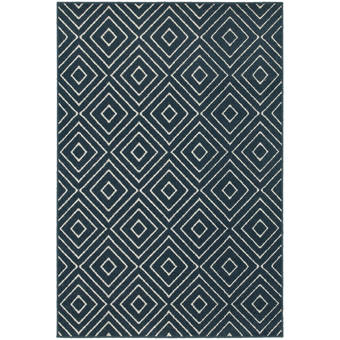 Breakwater Bay Gruenwald Geometric Tufted Navy Blue Area Rug Wayfair
