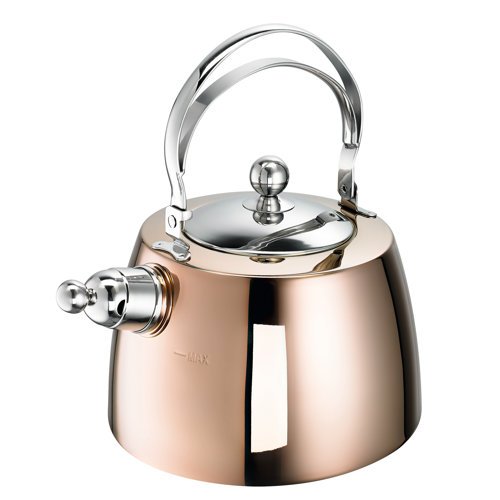 Zora 2L Stainless Steel Whistling Stovetop Kettle Schulte Ufer Colour: Copper coloured/Silver