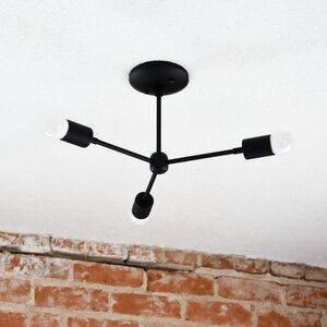 Mid Century 3-Light Semi Flush Mount