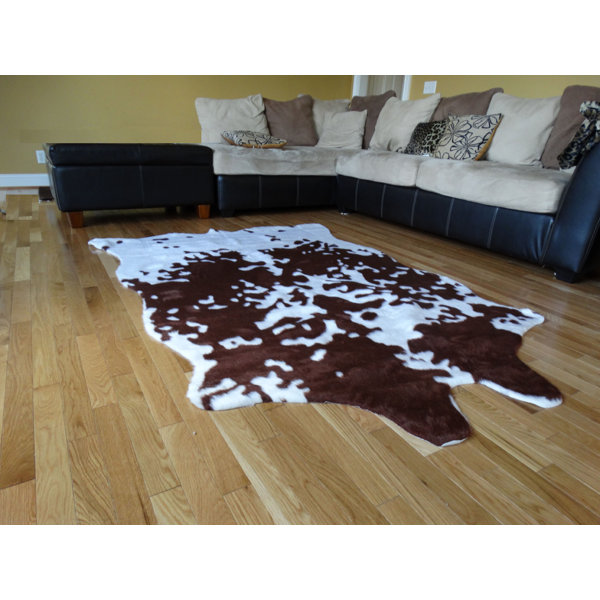 Chanler Brown/White Cow Fur Area Rug by Bloomsbury Market