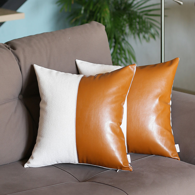 wayfair leather pillows