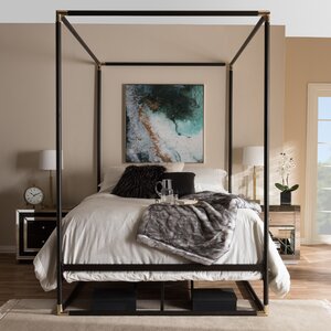 Baxton Studio Maria Queen Canopy Bed