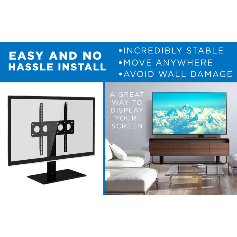 Living Room Universal Table Top TV Stand Base for 37/" 65/" Flat-Screen TVs US
