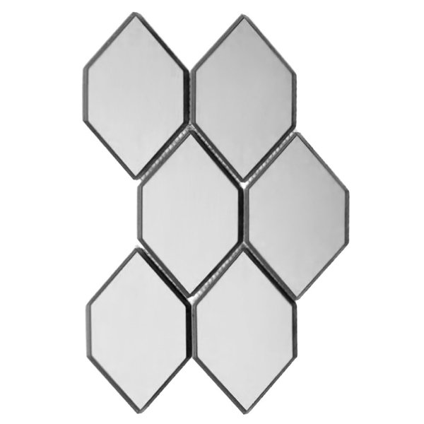 Echo Honeycomb 3.5 x 5.125 Glass Mosaic Tile in Silver by Abolos