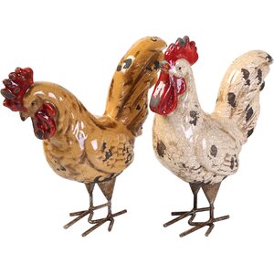 2 Piece Parson Rooster Figurine Set