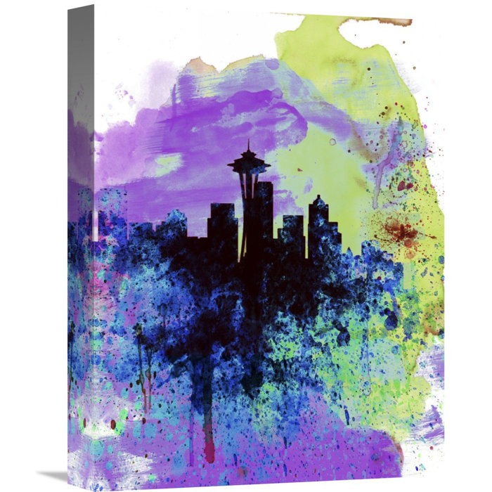 Naxart Seattle Watercolor Skyline 1 Painting Print On Wrapped