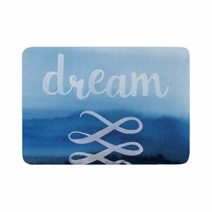 Dream Watercolor Typography Memory Foam Bath Rug
