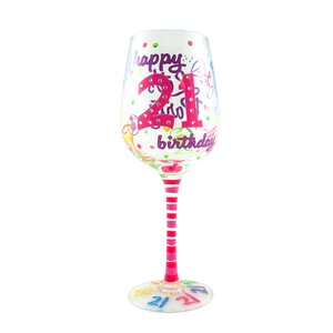 21st Birthday Wine Glass