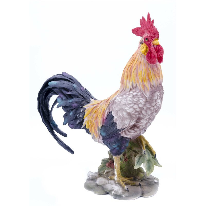 wooden rooster statue