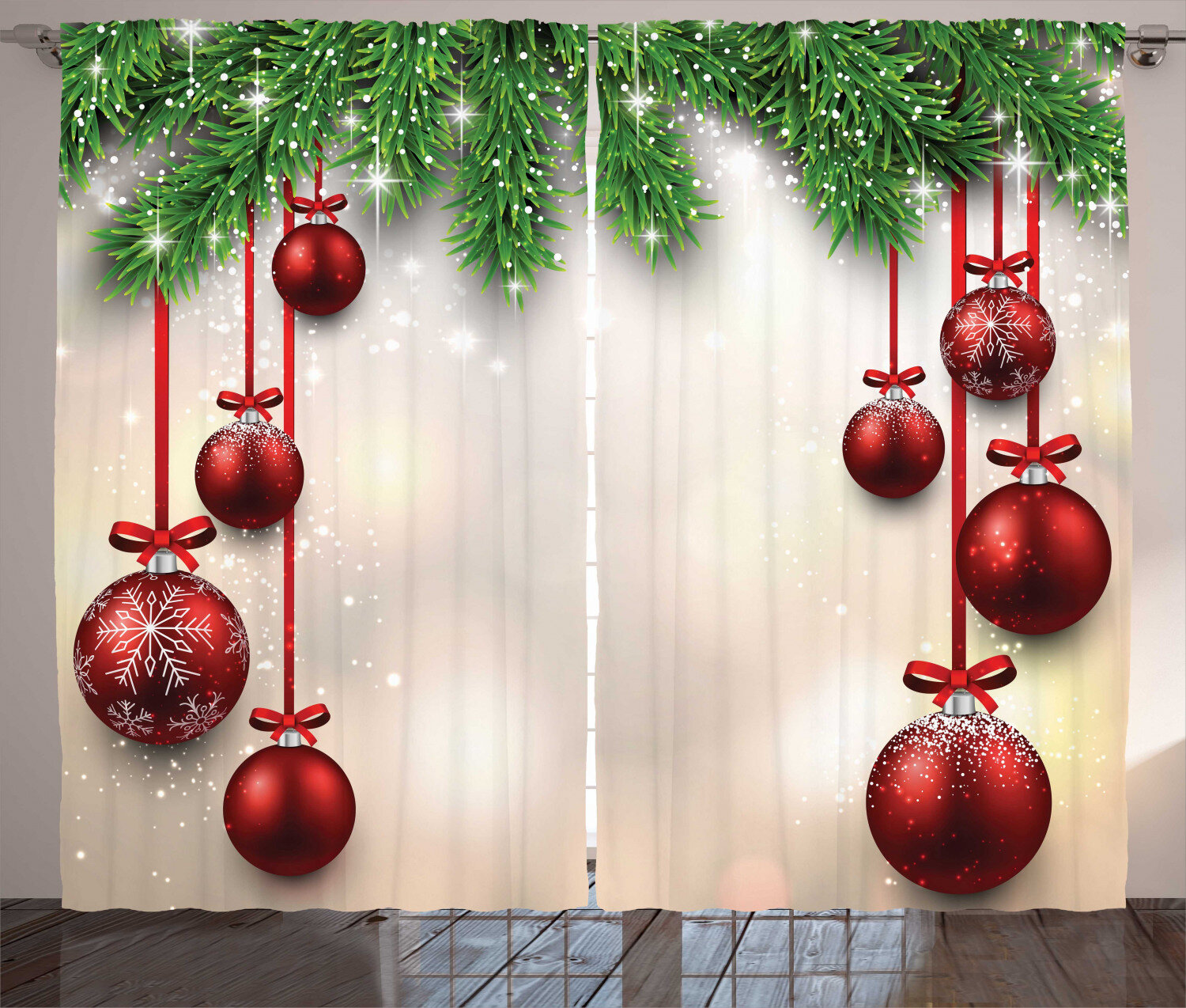2021 New Year Santa Claus Hats Curtains Window Valance Christmas Decoration