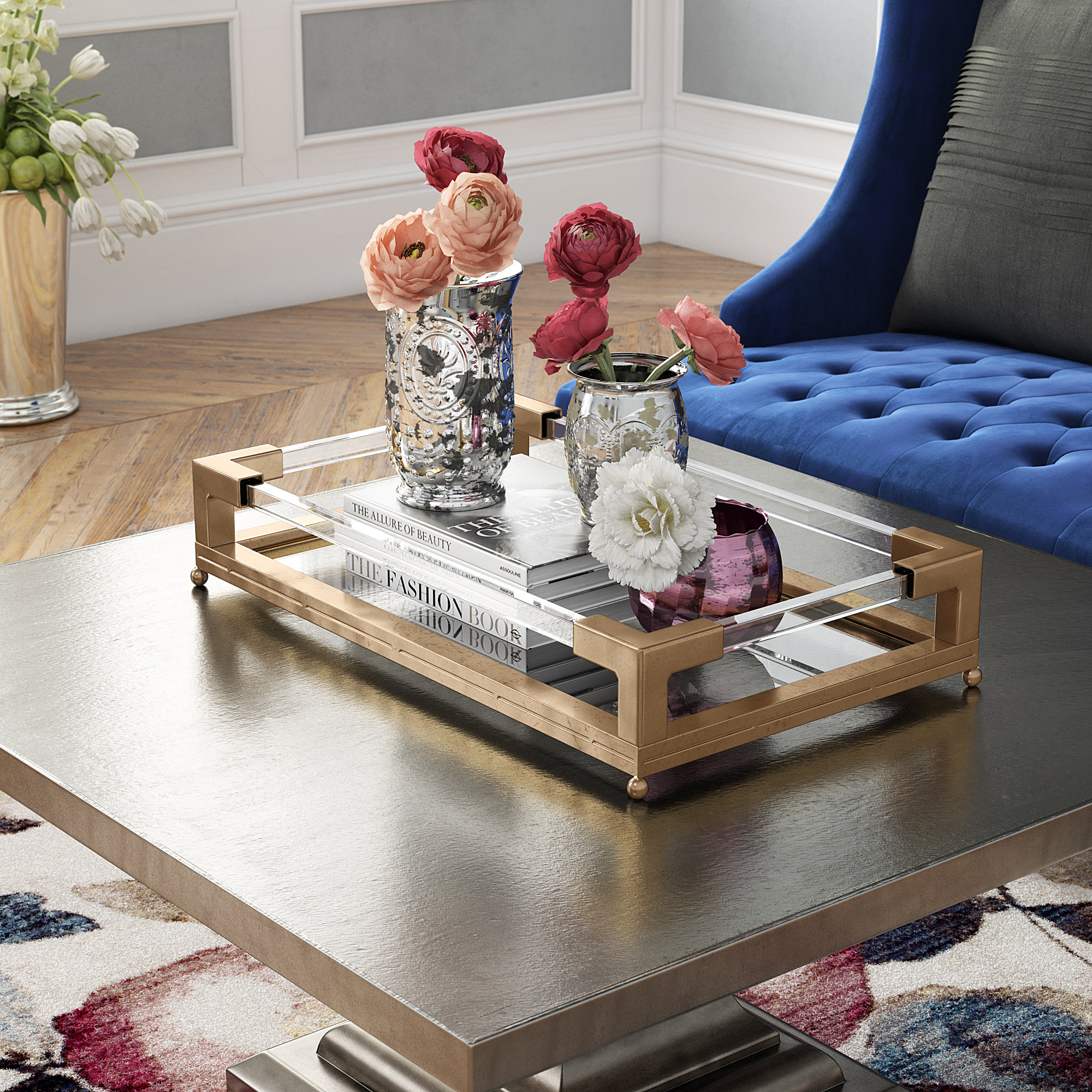 Willa Arlo Interiors Rectangle Mirrored Tray Reviews Wayfair