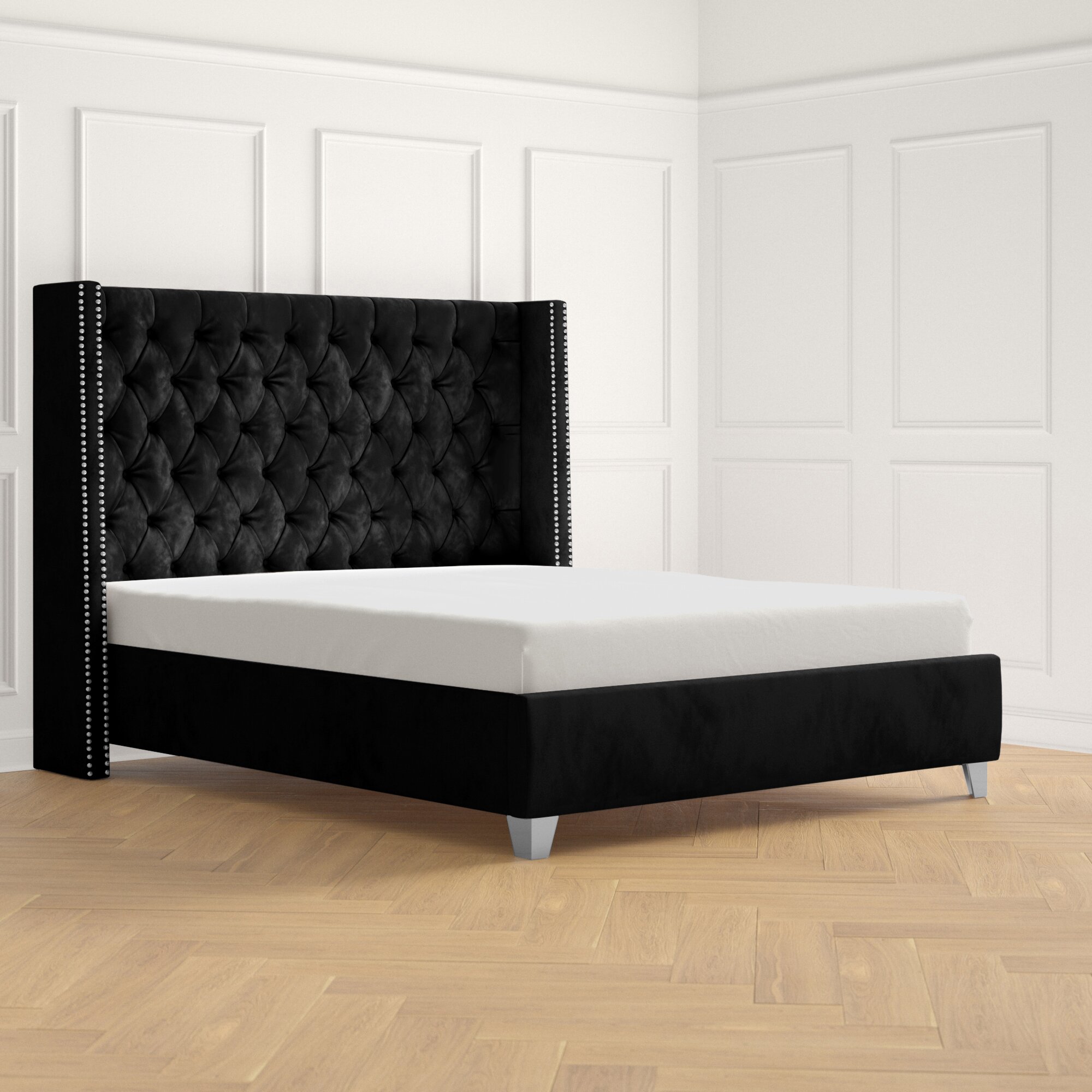 Dash Tufted Upholstered Low Profile Platform Bed