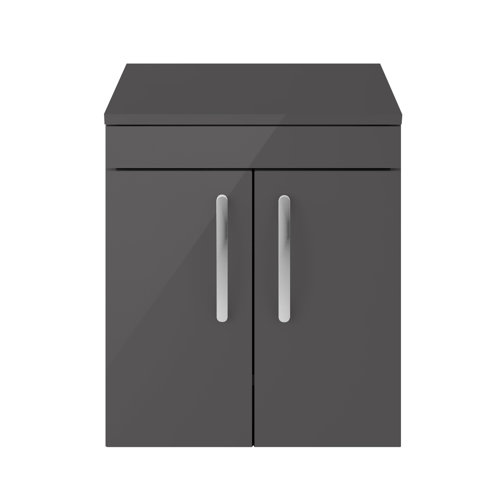Vasari Vista Hacienda Black Door Wall Hung Vanity Unit & Top Board - 500mm Width
