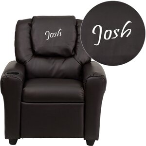 Deluxe Contemporary Personalized Kids Recliner with Cup Holder