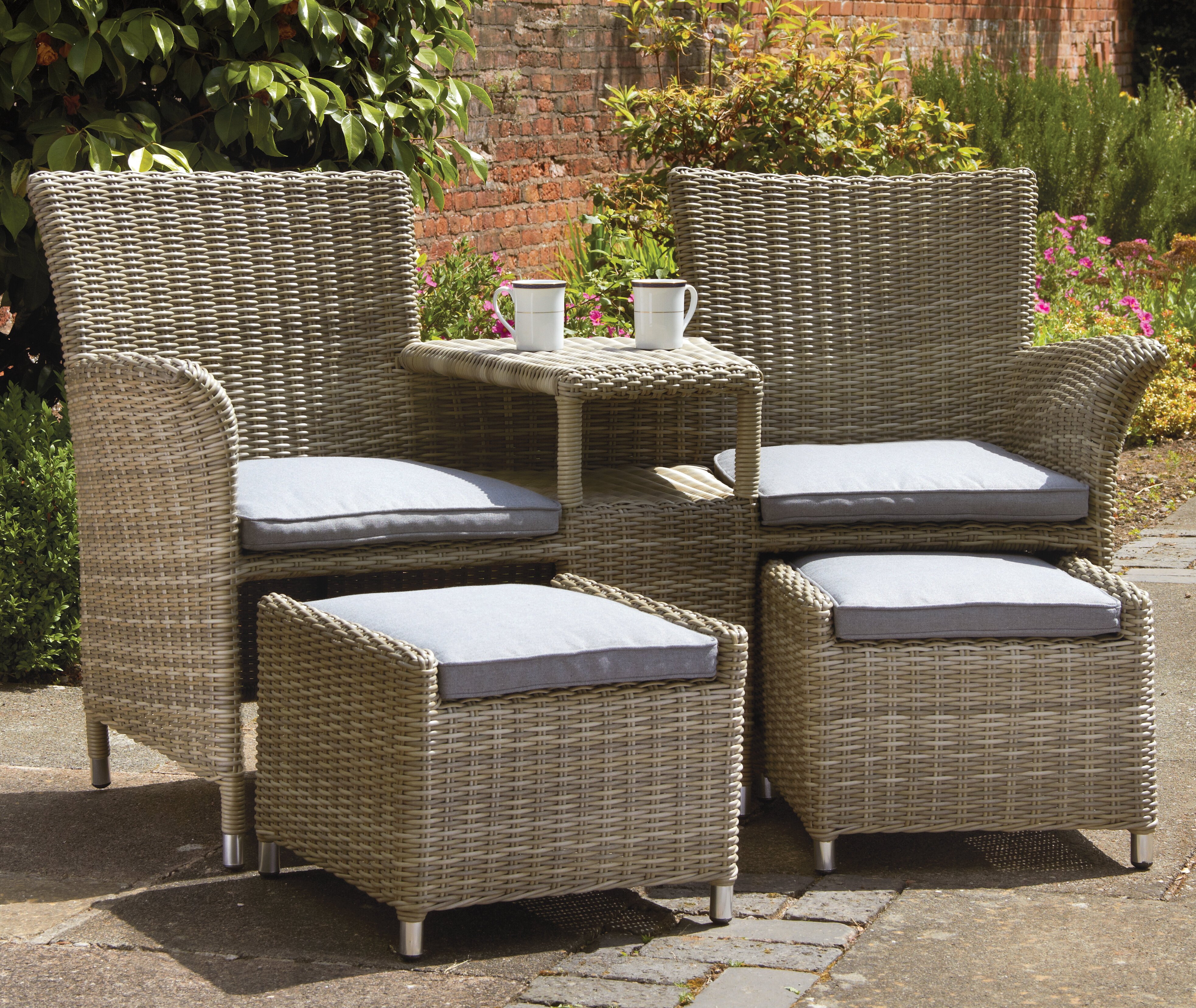 Garten Living Doppelbank Swindon Aus Rattan Wayfair De