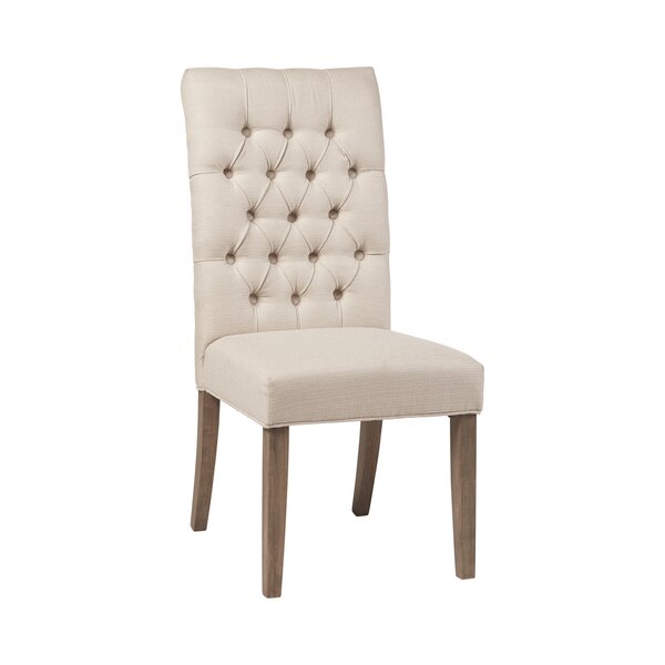 Nazife Tufted Fabric Upholstered Parsons Chair In Beige (Set Of 2) By Red Barrel Studio