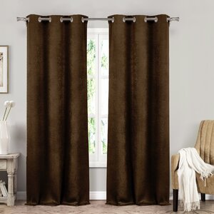 Amity Solid Blackout Thermal Grommet Curtain Panels (Set of 2)