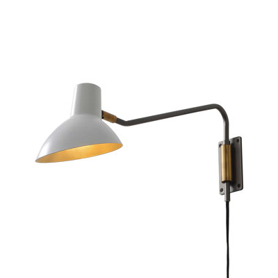 Orren Ellis Tetlin 1 Light Dimmable Plug In Armed Sconce Orren Ellis Shade Color White From Wayfair North America Shefinds