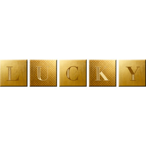 'Lucky' 5 Piece Textual Art on Canvas Set