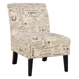 Heliotrope Linen Script Lily Slipper Chair