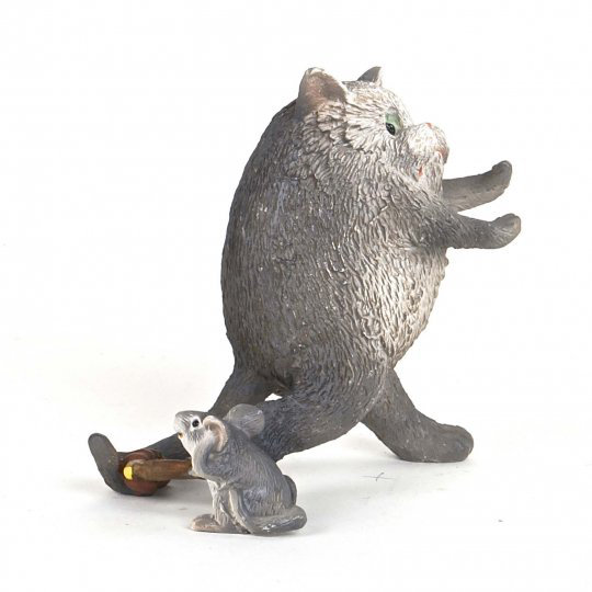 August Grove Horton Polyresin Cat Running Away From Little Mouse