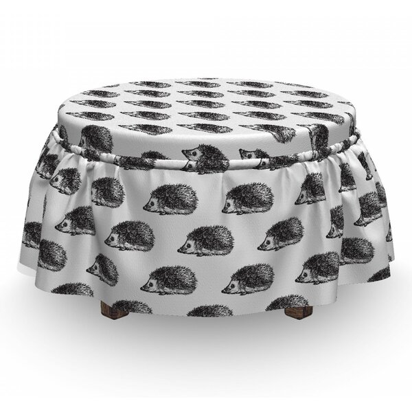 Hedgehog Sketchy Animal 2 Piece Box Cushion Ottoman Slipcover Set By East Urban Home
