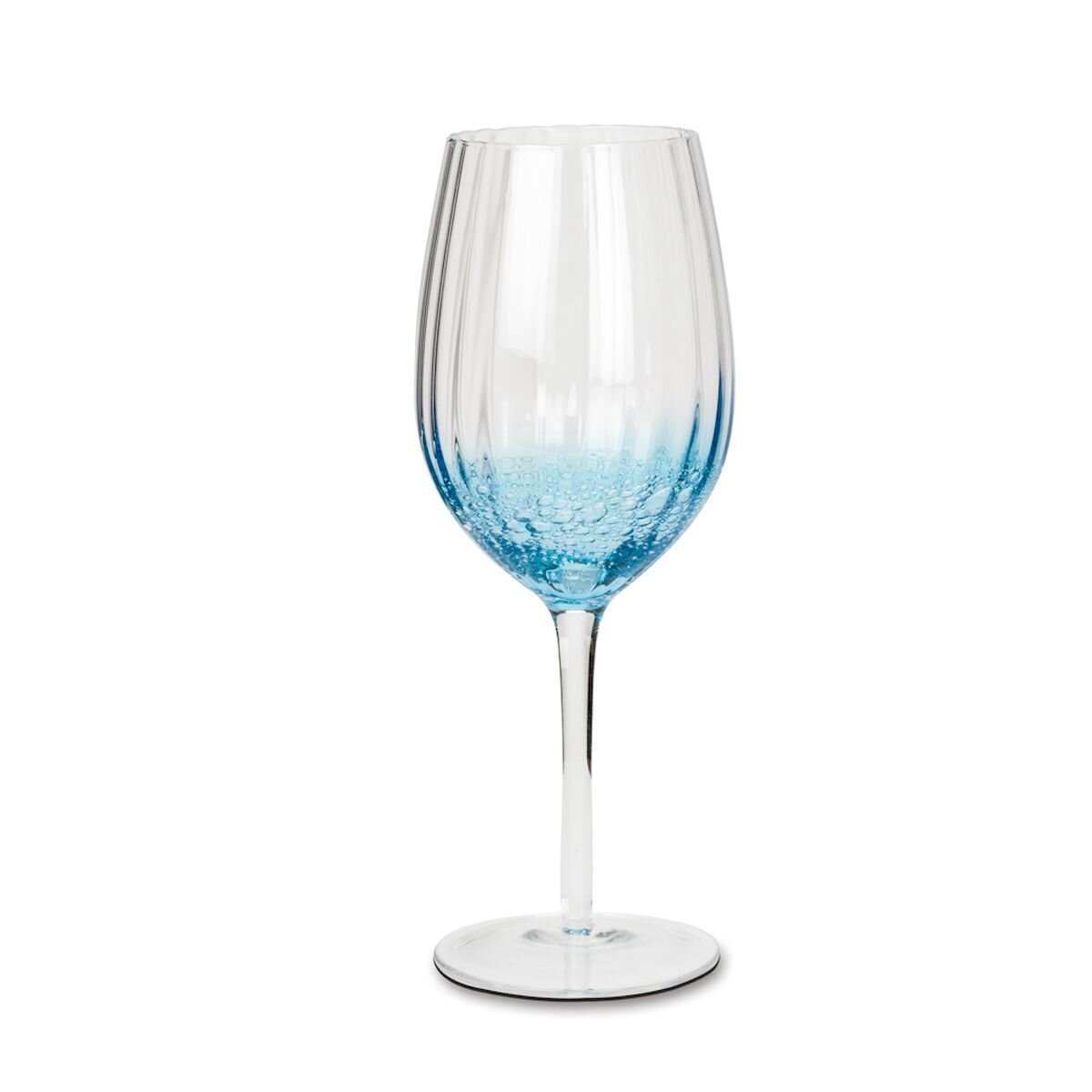 Abbott Collection Optic Bubble White Wine Glass Blue