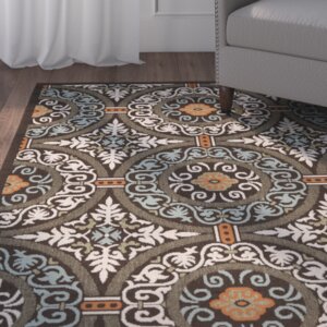 Tierney Chocolate/Aqua Area Rug