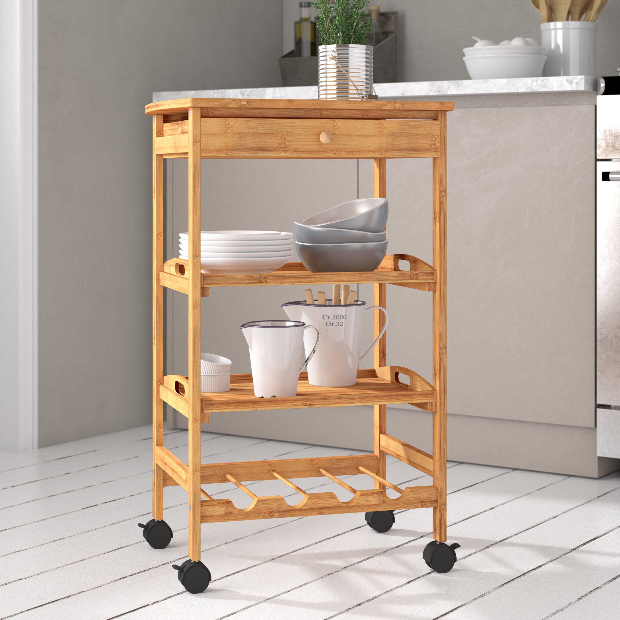 Brambly Cottage Anderton Kitchen Trolley Reviews Wayfair Co Uk