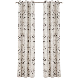 Jayden Abstract Room Darkening Thermal Grommet Single Curtain Panel