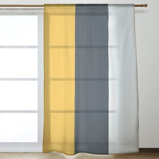 Pittsburgh Football Stripes Sheer Rod Pocket Single Curtain Panel