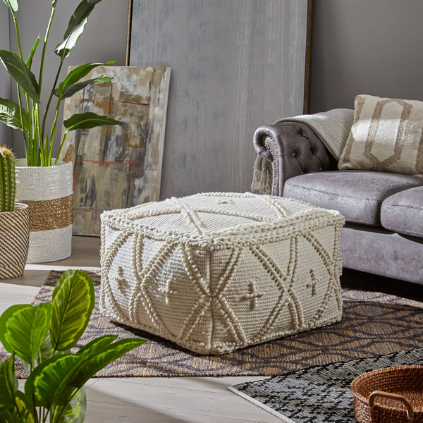 Bencomo Boho Pouf By Bungalow Rose Today Only Sale