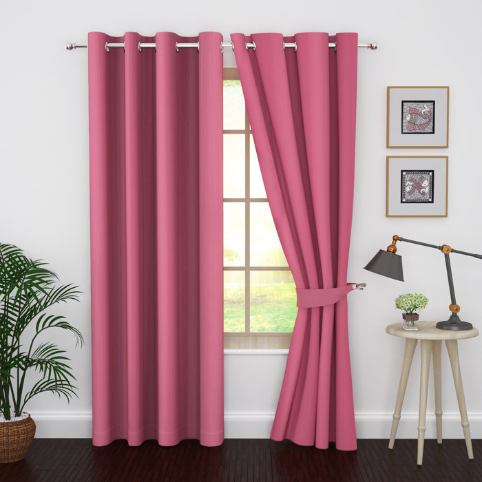Kaylee Solid Color Blackout Thermal Grommet Curtain Panels (Set of 2)